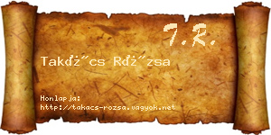 Takács Rózsa névjegykártya