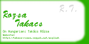 rozsa takacs business card